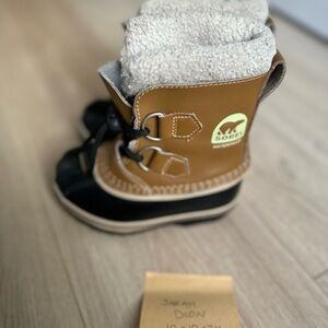Sorel Kids' Brown and Black Winter Boots
